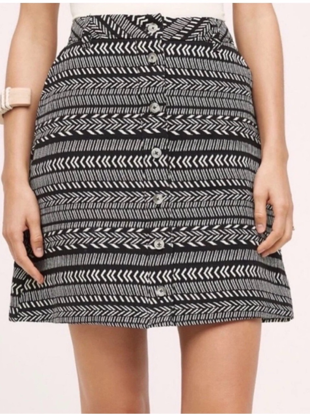 Anthropologie Maeve Skirt Womens 4 Western Bohemian Pockets Button Western Mini
